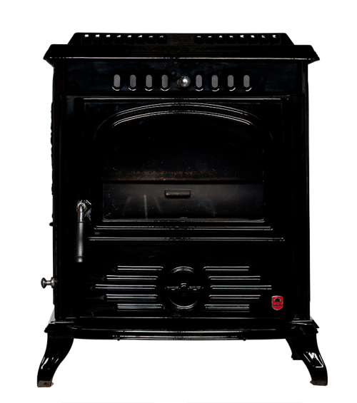 Mulberry Beckett Black Enamel Front View Mulberry Stoves