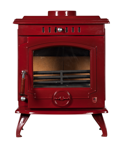 Mulberry Yeats Claret Red Enamel Front View Mulberry Stoves