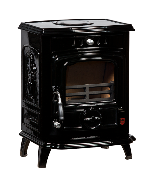 Mulberry Joyce Black Enamel Side View Mulberry Stoves